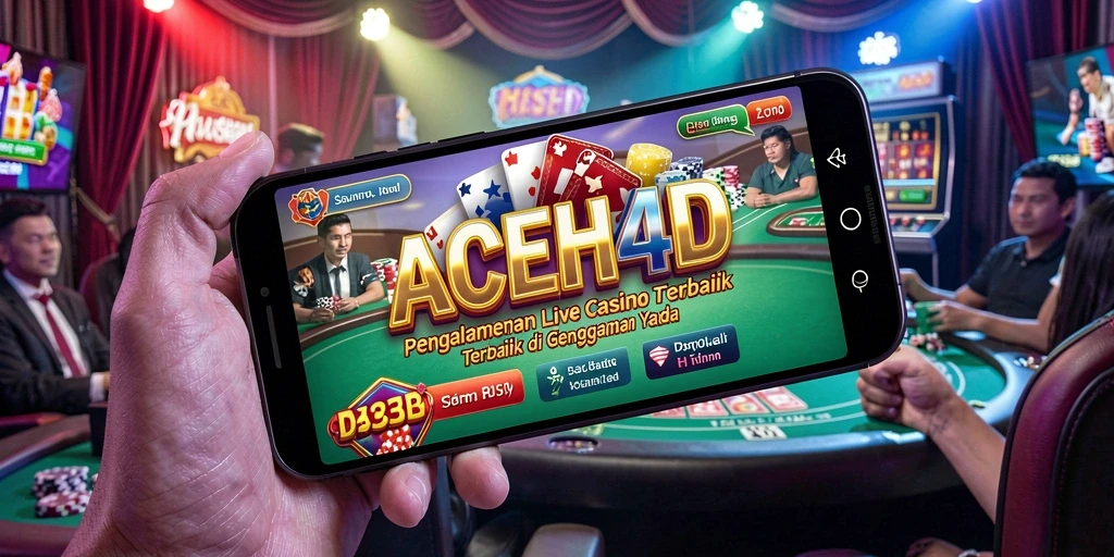 Tampilan gameplay ACEH4D dengan dealer langsung dan suasana kasino yang nyata.