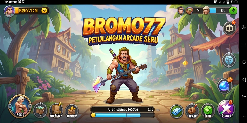 Screenshot utama BROMO77 menampilkan gameplay yang seru dan menantang.
