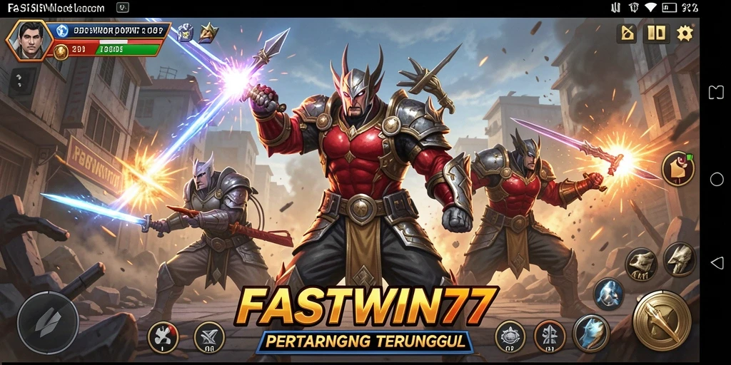 Tampilan intens pertarungan di FASTWIN77 dengan karakter yang beragam.