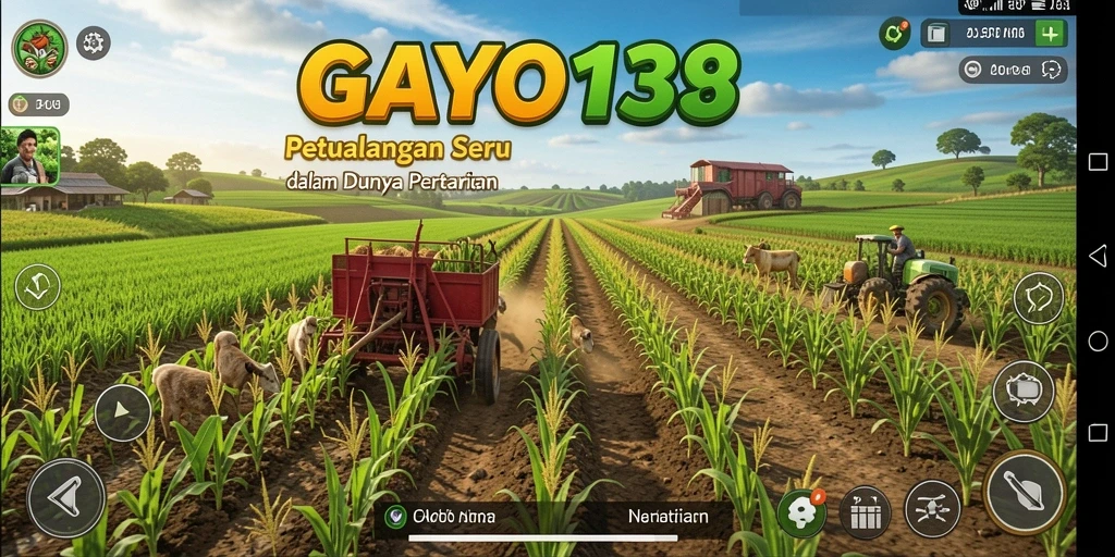 Screenshot GAYO138 menampilkan beragam aktivitas pertanian yang mendebarkan.