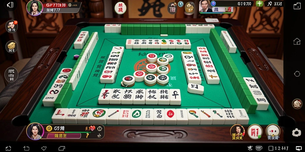 Screenshot gameplay GF777 yang menampilkan aksi permainan Mahjong.