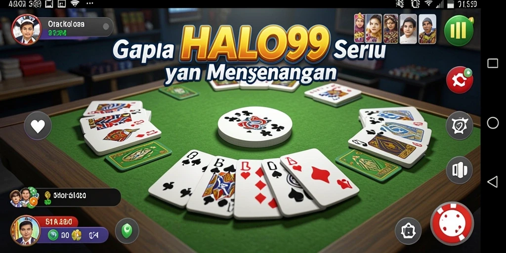 Tampilan gameplay HALO99 yang seru dan interaktif dalam permainan Gaple.