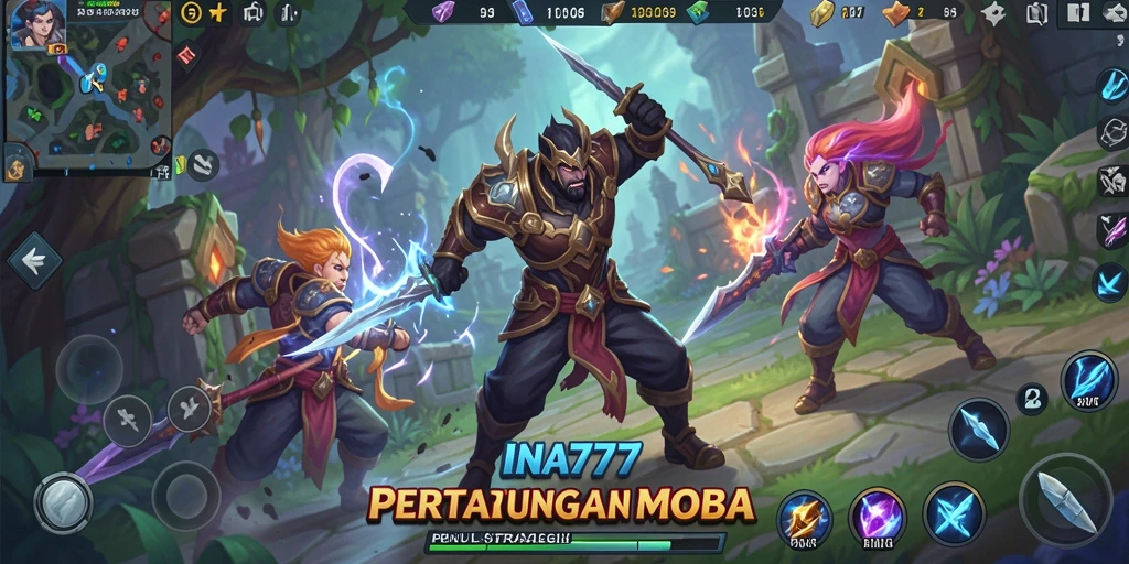 Tampilan utama gameplay MOBA INA777 yang menarik dan mengasyikkan.