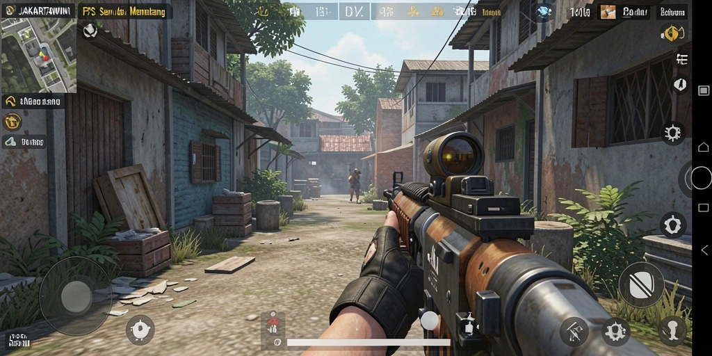 Tampilan gameplay JAKARTAWIN yang intens dan menegangkan.