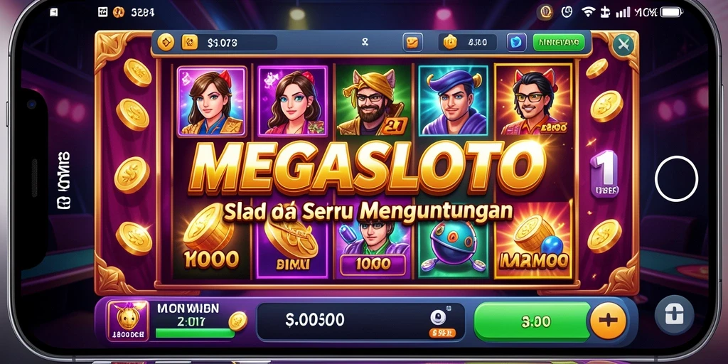 Gameplay seru dalam MEGASLOTO dengan tema slot yang menarik.