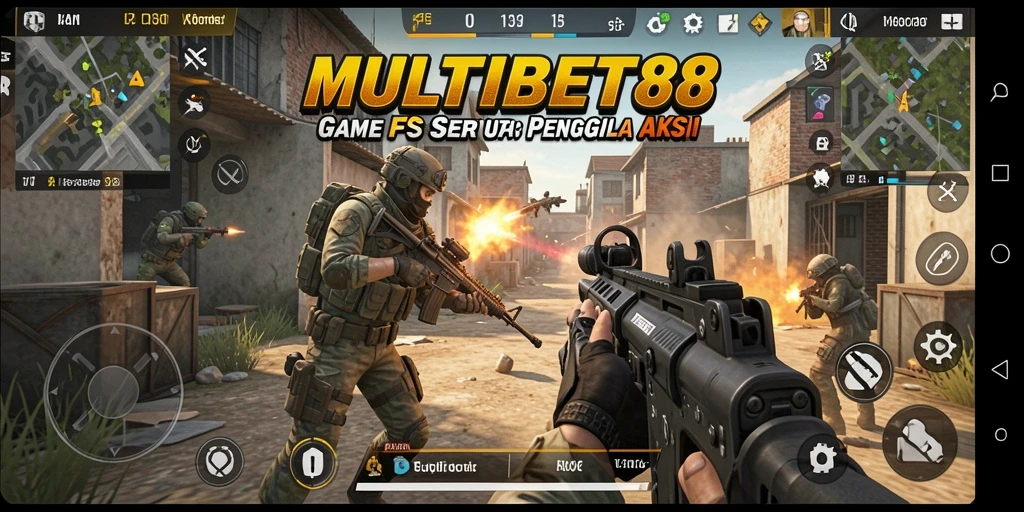 Screenshot gameplay MULTIBET88 menunjukkan aksi tembak-menembak yang mendebarkan.