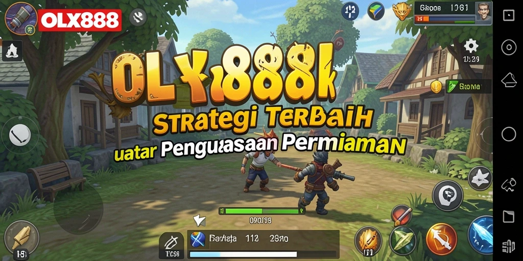 Screenshot strategis OLX888 menampilkan pertempuran mendebarkan.